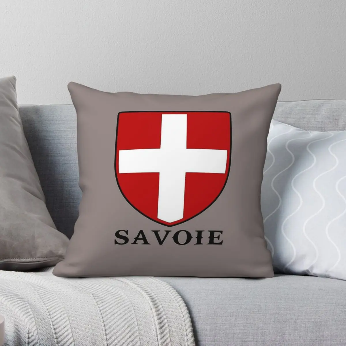 Фото Наволочка Savoie с перекрестным щитом, полиэстер, лен, бархат, декор на молнии, наволочка, чехол для диванной подушки, оптовая продажа №1