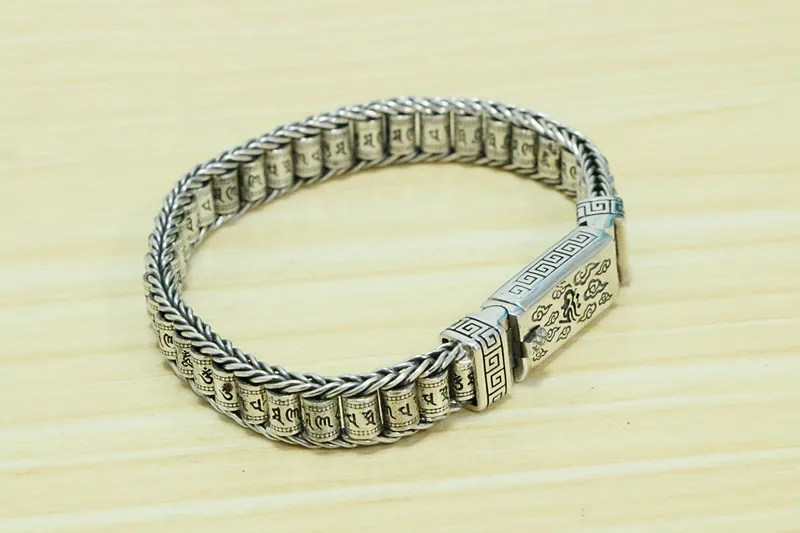 Мужской браслет щедрый из стерлингового серебра S925 мужской ретро-узор мира шесть