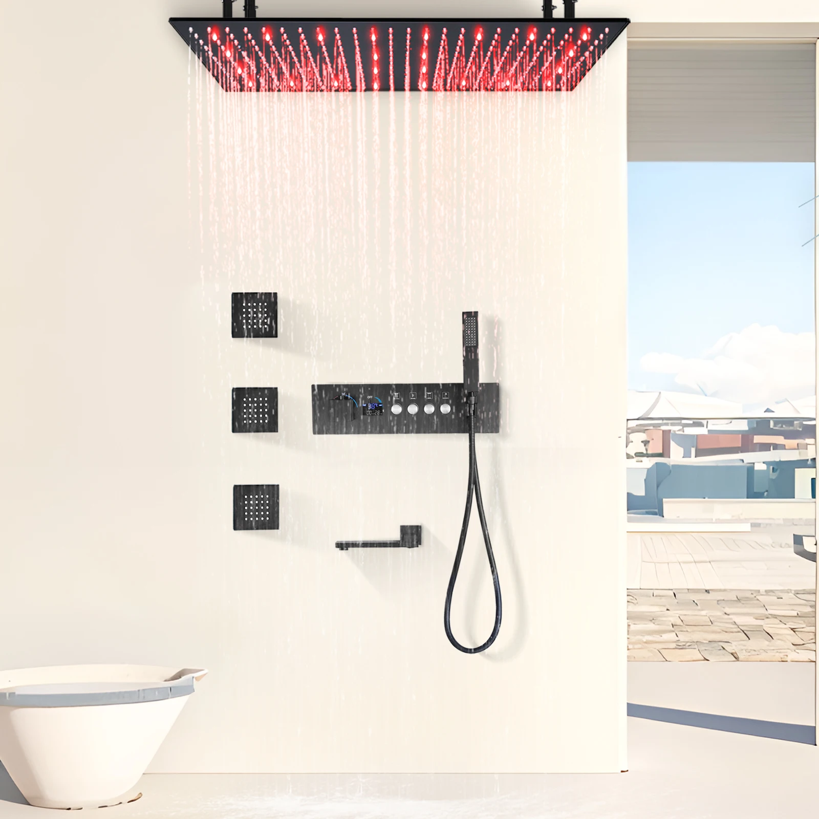 Смеситель для душа с постоянной температурой 80x40 см