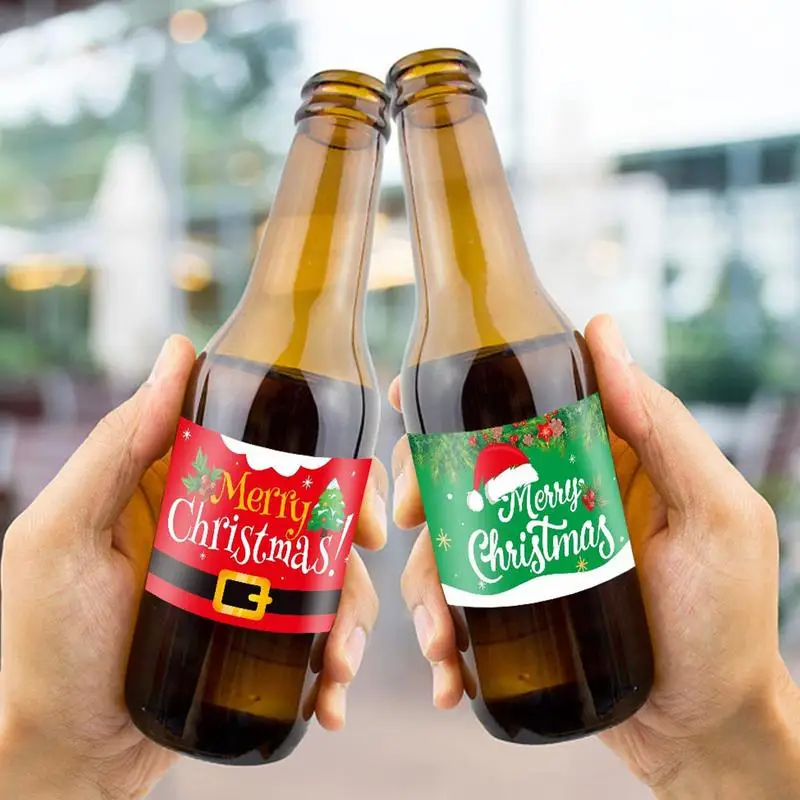 Рождественские этикетки для бутылок с водой 6 шт. рождественские наклейки
