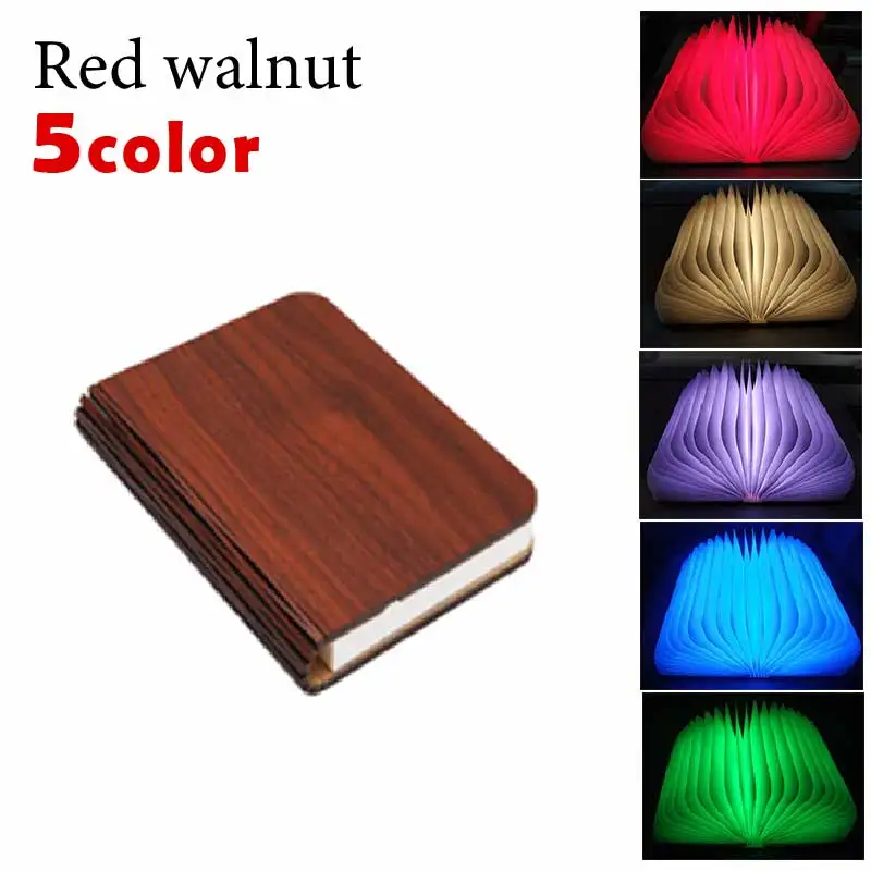 

Portable 3 Colors 3D Creative LED Book Night Light Wooden 5V USB Rechargeable Magnetic Foldable Desk Table Lamp Home Decoration.