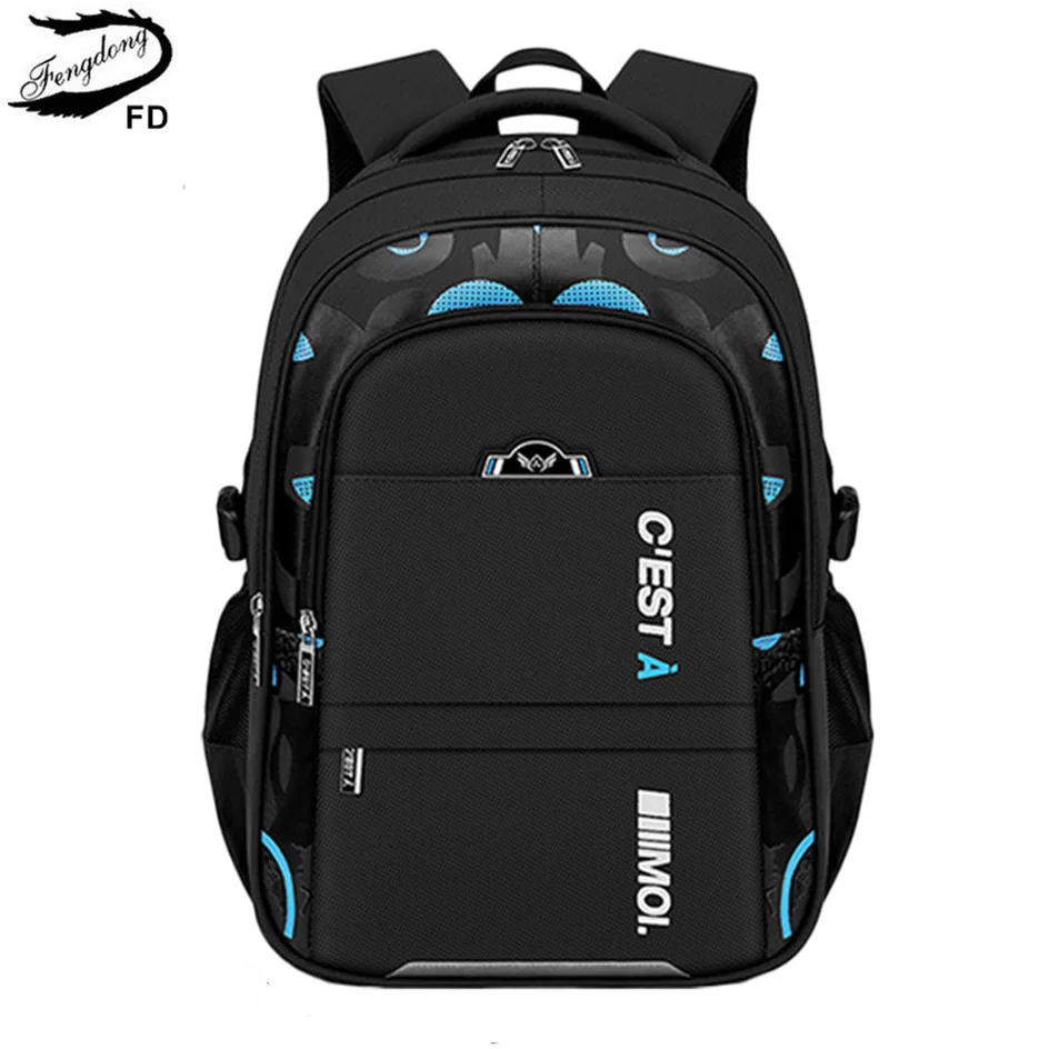 

Fengdong Children School Bags for boys Kids Backpack Primary Schoolbag For Teenager Boys Waterproof Backpacks Book Bag Mochila