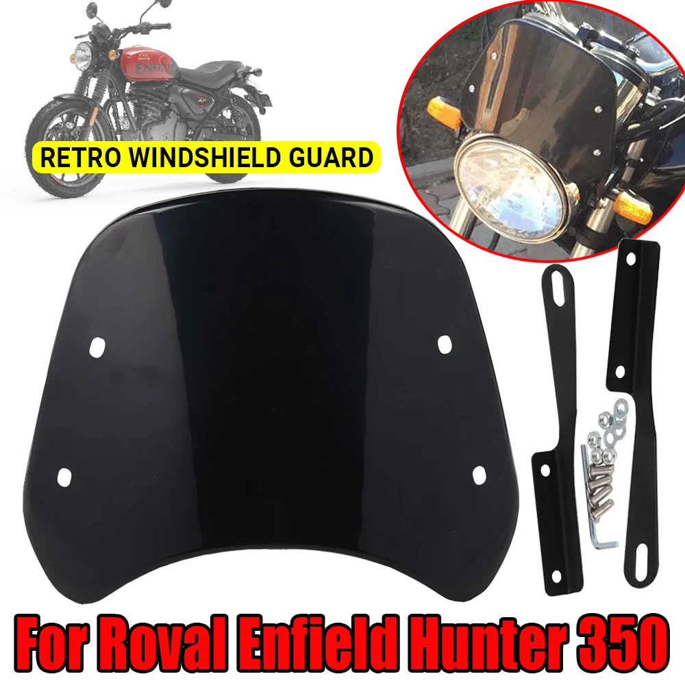 Фото Для RoyalEnfield Royal Enfield Hunter 350 аксессуары для мотоциклов Ретро ветровое стекло экран отражатель защита №1