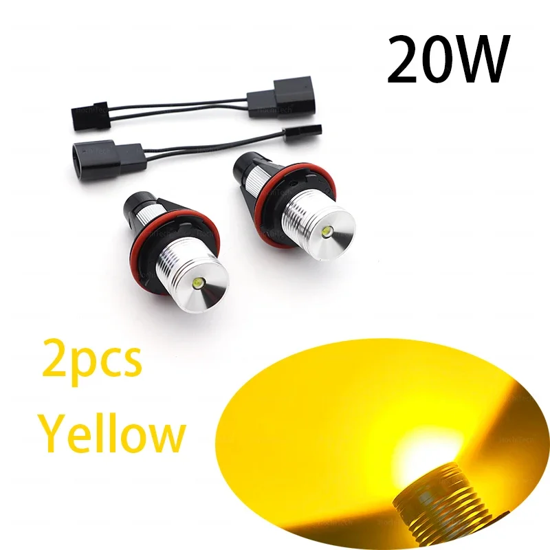 

Для BMW E87 E39 M5 E60 E61 E63 E64 M6 E65 E66 E83 X3 E53 X5 2000-2007 Белый Яркий 20 Вт Светодиодные габаритные огни Angel Eyes Лампы