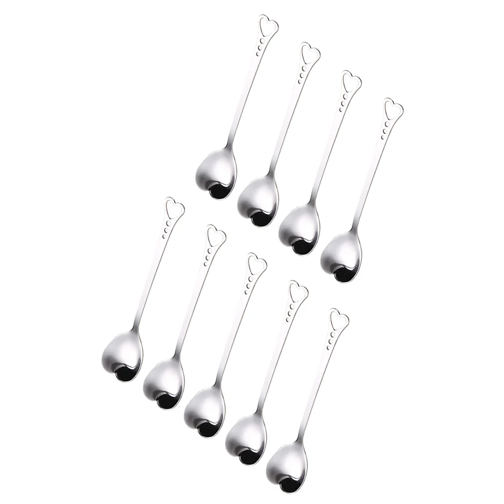 

Pcs Stainless Steel Heart Shape Spoons Creative Scoop Stirring Spoon Tableware Dessert Cake Coffee Spoon for Home Restaurant