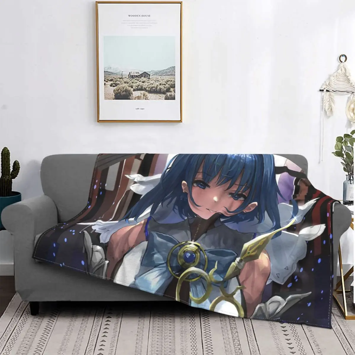 

Ouro Kronii-Manta Hololive para cama, colcha a cuadros, manta Thermal, fundas de Winter
