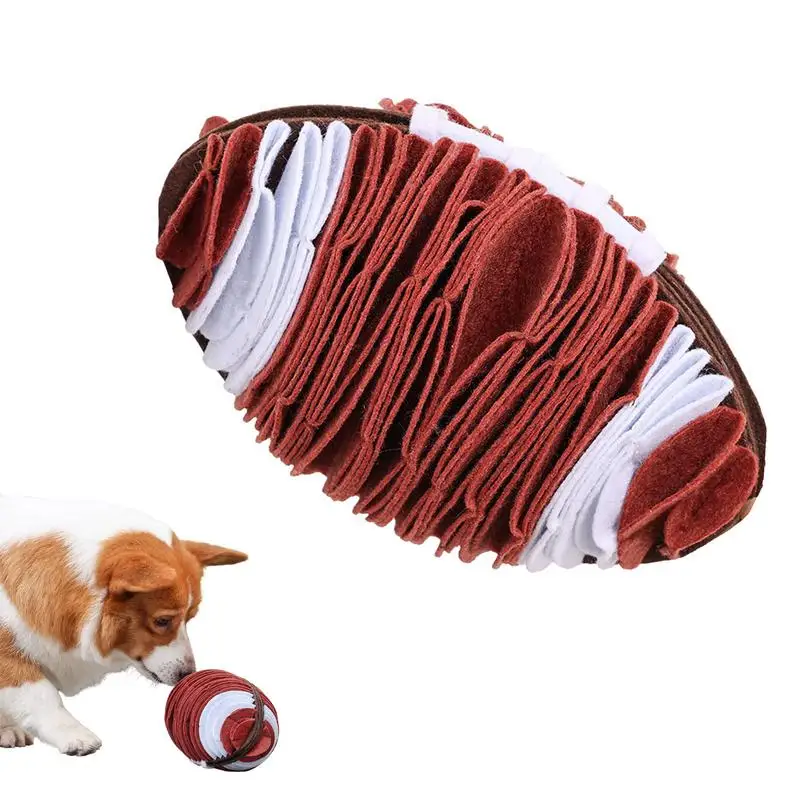 

Dog Snuffle Toy Interactive Ball Rugby Toy With Bite Resistant Elasticity Teeth Training Toys Fun Dog Feeding Toys For Indoor