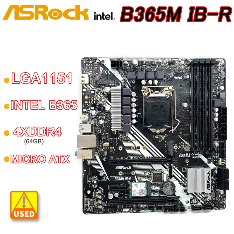 B365M Motherboard Asrock B365M IB-R LGA1151 DDR4 64GB HDMI Ibuypower Intel B365 USB 3.1 Micro ATX For 9th 8th Gen Intel Core cpu