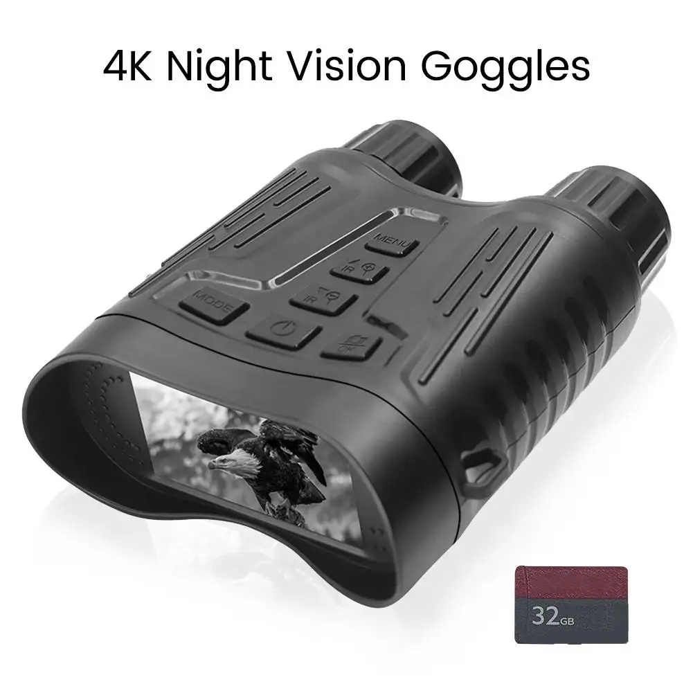 Digital Infrared Night Vision Binoculars 4K High Definition Goggles With 32GB Card For Camera Video Recording