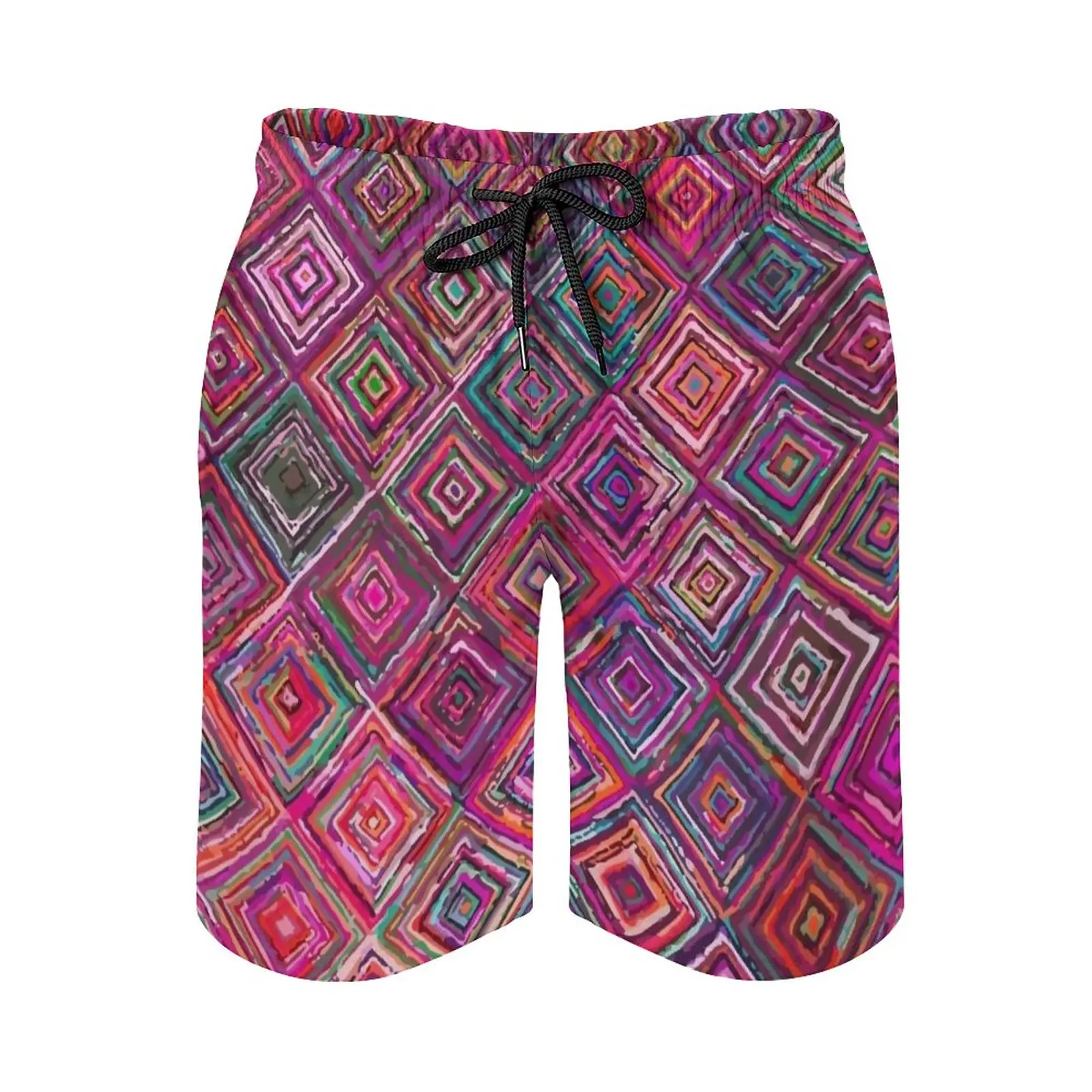 

Pink Oriental Traditional Moroccan Pattern Artwork Men's Beach Shorts Board Shorts Bermuda Surfing Swim Shorts Moroccan Africa