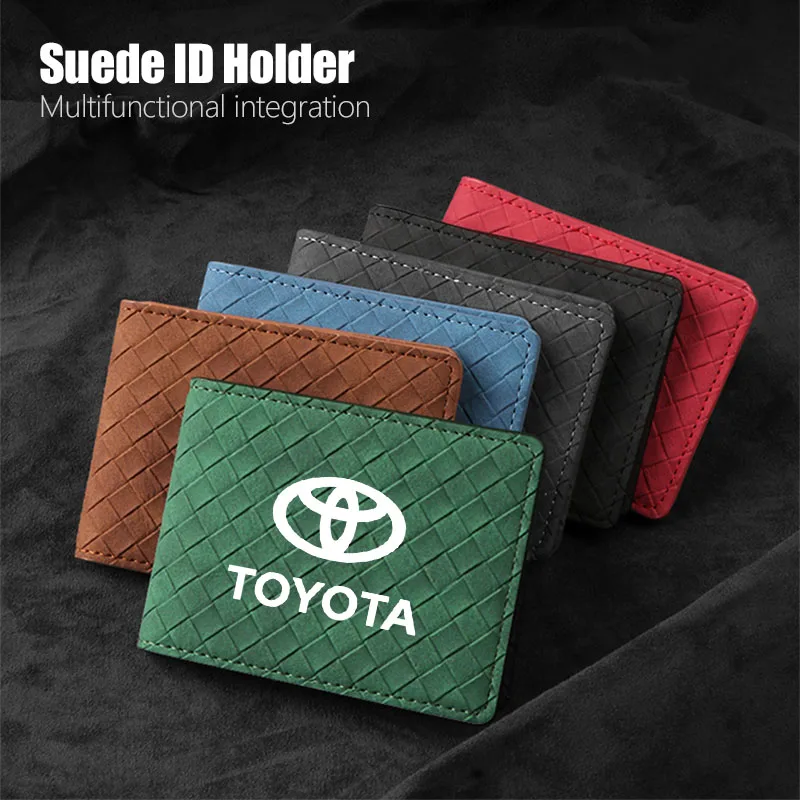 

Leather Car Driver's License Card Holder Slim ID Cover For Toyota Corolla Yaris Raize Camry Venza Prius Aqua Sienna CHR Mark-X