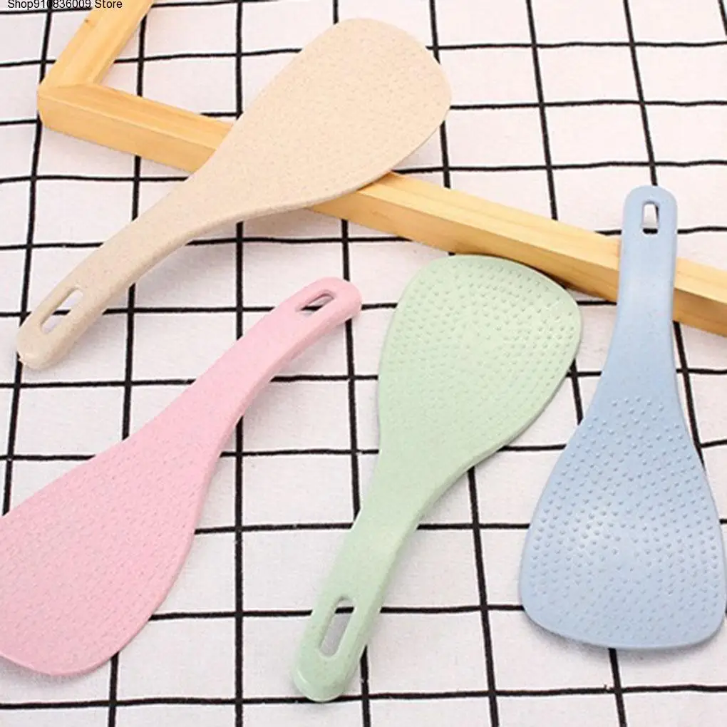 

Wheat Straw Large Spoon Rice Paddle Scoop Non-stick Ladle Kitchen Table Serving Accessories