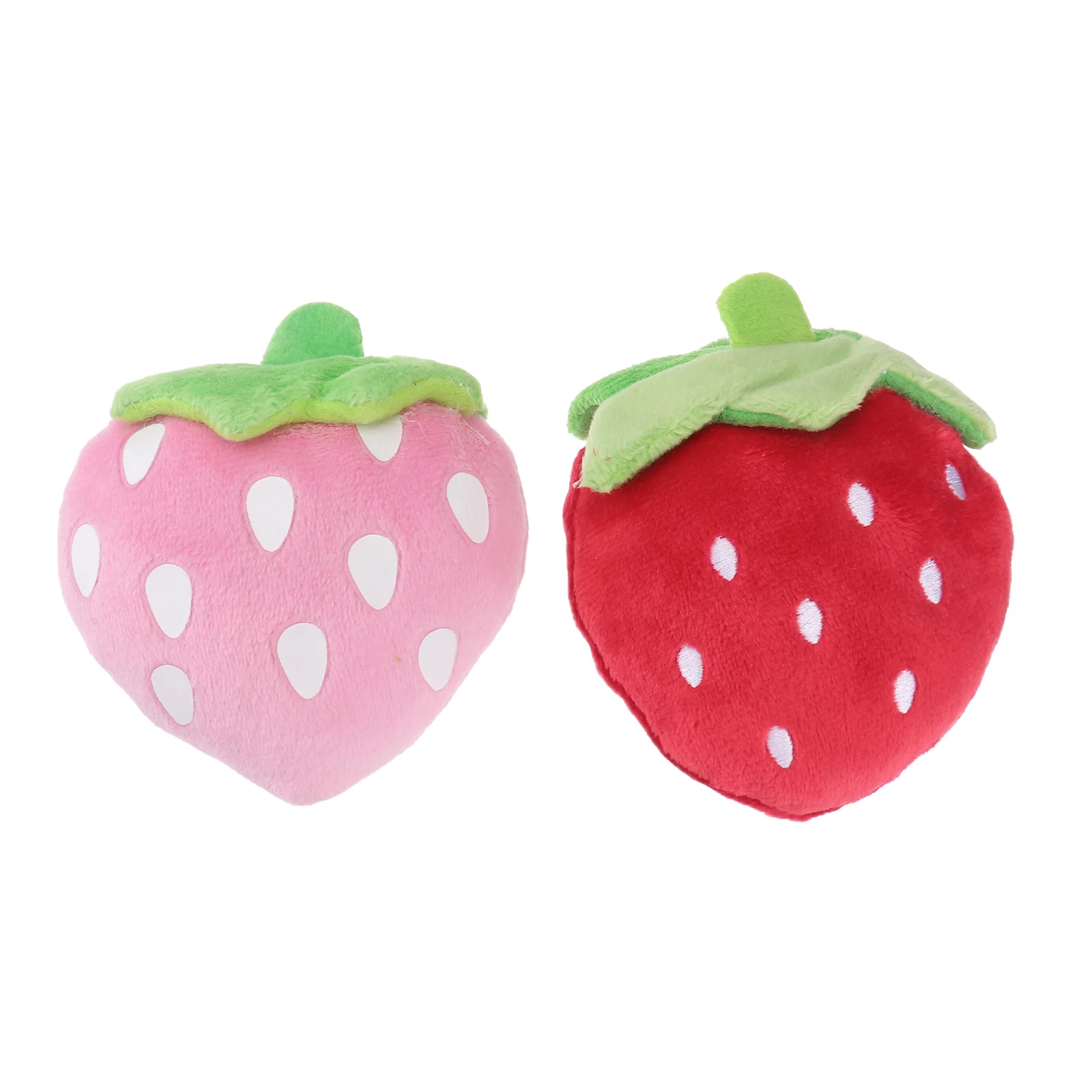 

2pcs Pet Cat Dog Interactive Strawberry Sounding Puppy Chew Small Dog Fruit Cartoon Puppy