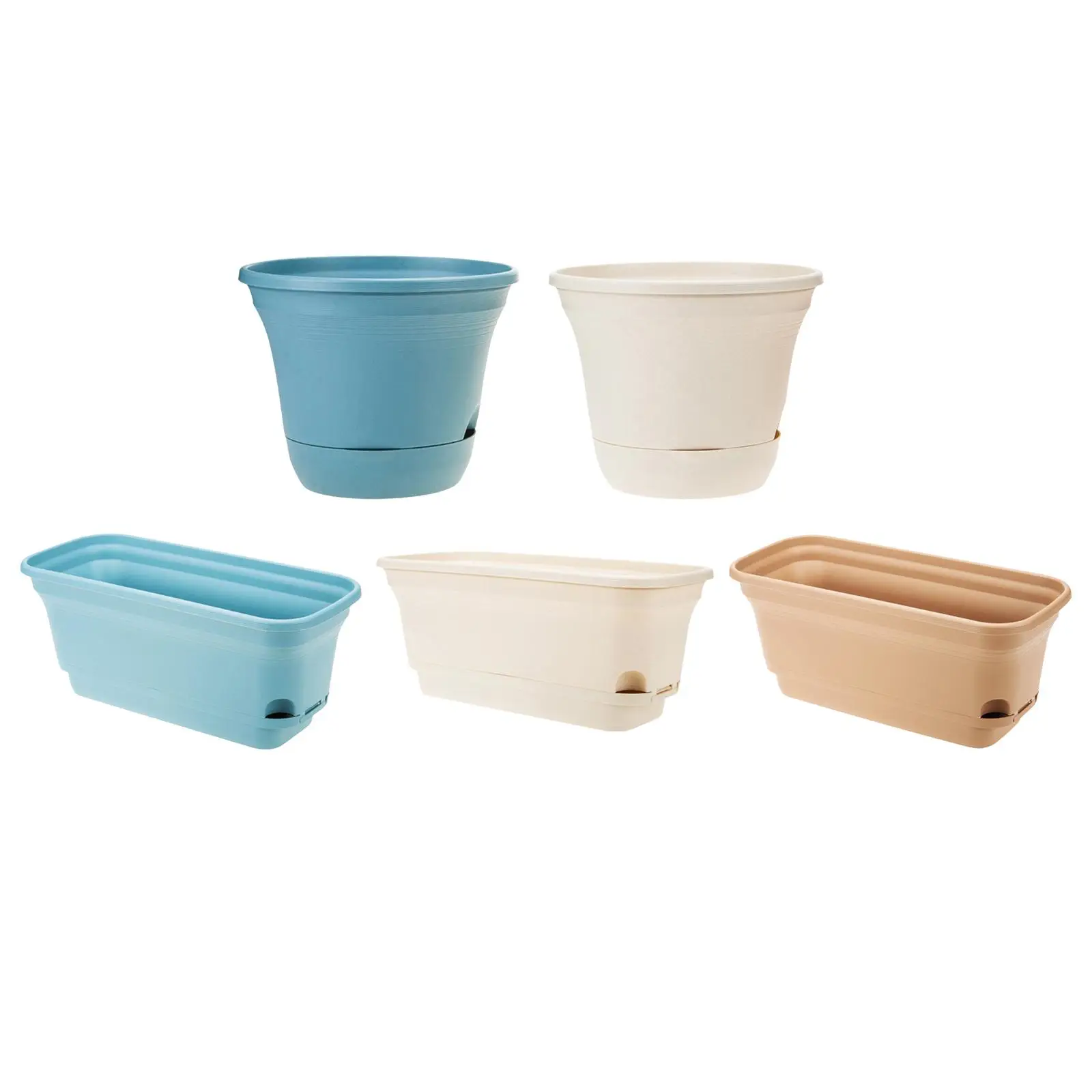 

Plastic Bottom Watering Plant Pots Office with Tray Green Plant Flowerpot Succulent Planter Pot for Aloe Succulents Pothos Herb