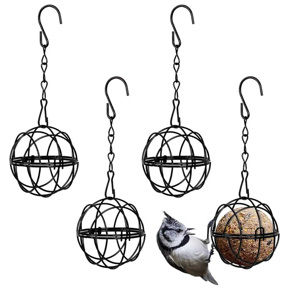 

Сферические подвесные держатели, подвесные кормушки для птиц, металлические кормушки для птиц с S-образными крючками, дозатор для кормления диких птиц в саду