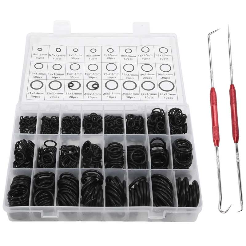 

Nitrile Rubber O Ring Set With Hook Tools NBR Seal Rings Gasket Oring Oil-Resistant Sealing O-Ring Kit