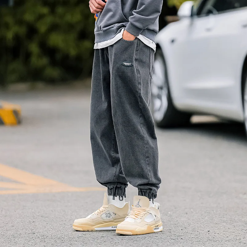 

Men's wear a pair of jeans the trousers 2022 spring new versatile fashion brand trousers loose washed legged jeans