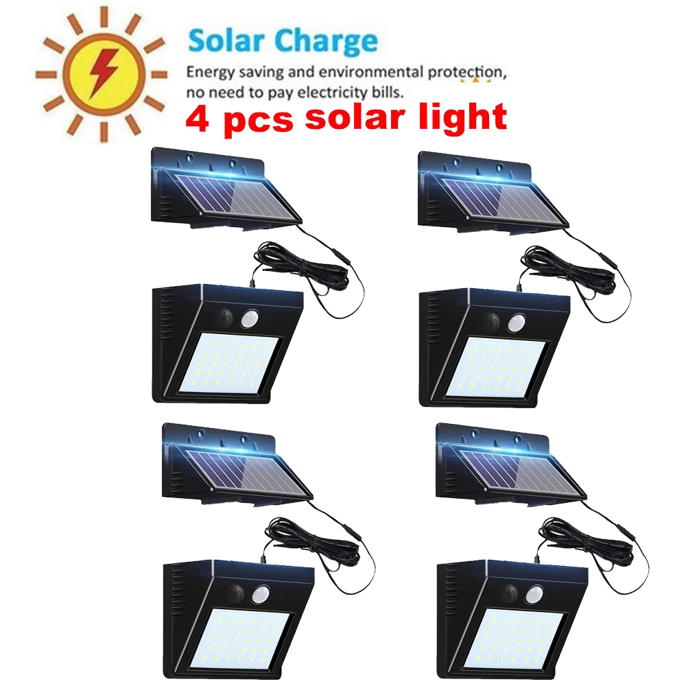 

30 LED Solar Lights Power Solar Motion Sensor Outdoor Light,Solar Powered Wireless Waterproof Exterior Security Wall Light Desig