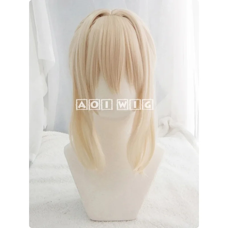 Фиолетовый Evergarden короткие светло-русые косы с двумя пучками термостойкие волосы