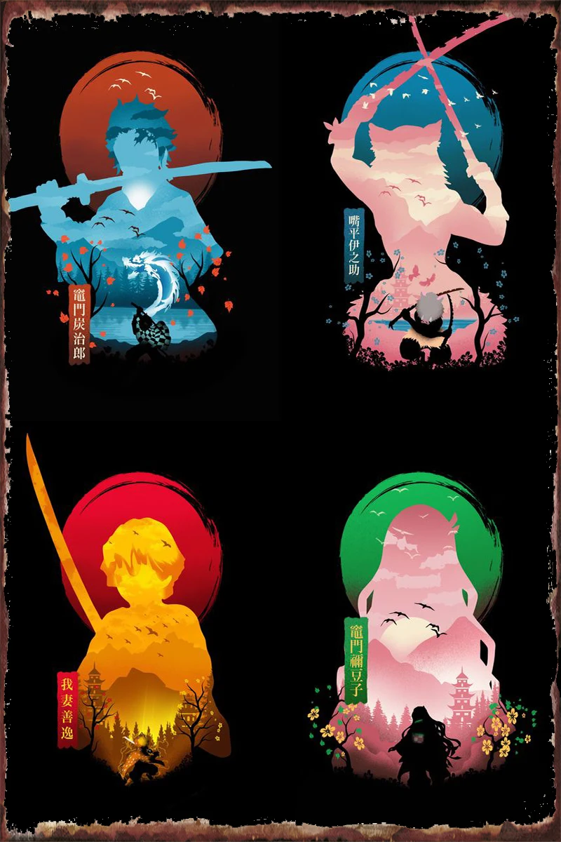 

Demon Slayer Retro Vintage Metal Sign Tin Sign Tin Plates Wall Decor Room Decoration For Art Man Cave Cafe Pub Home Club