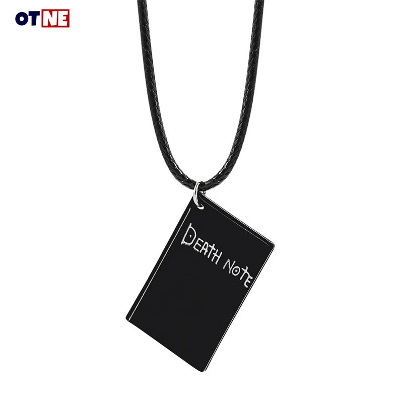 

Classic Anime Death Note Necklace Rope Leather Choker Necklace Fashion Black Note Book Model Pendant Accessory For Women And Men