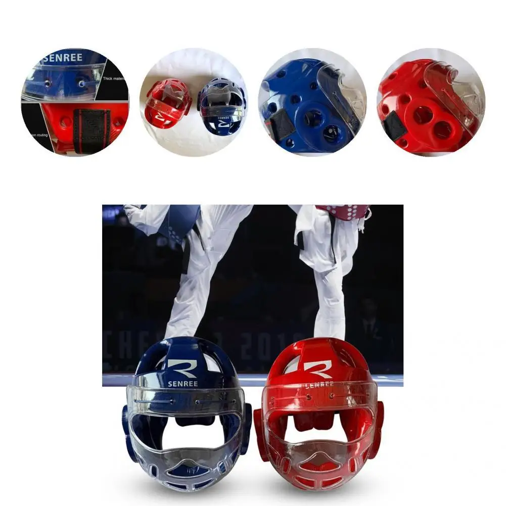 

Transparent Cover Great Head Guard Sparring Child Helmet Anti-slip Martial Arts Headgear Widely Applied for Karate
