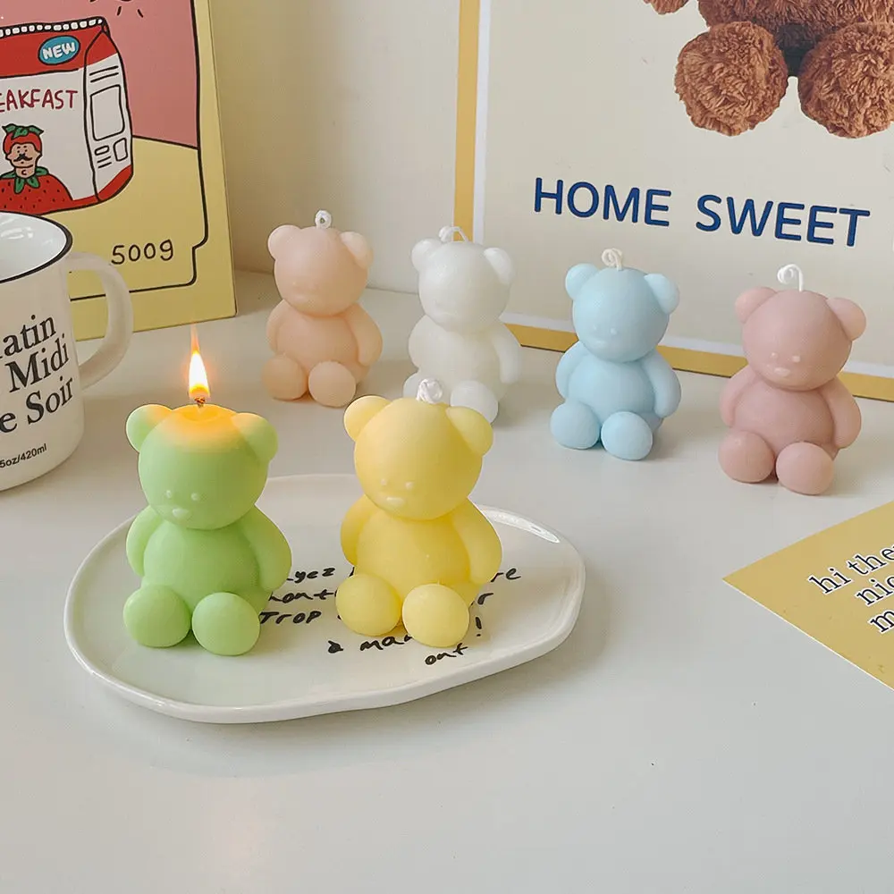 

Handmade Bear Candle Cute Soy Wax Aromatherapy Small Scented Relaxing Birthday Wedding Party Home Decor Korean Ins Photo Props