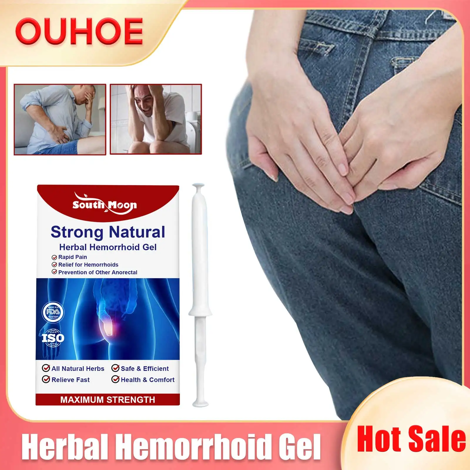 

Hemorrhoid Removal Cream Relieve Bleeding Swelling Anus External Internal Piles Fissure Pain Anorectal Treatment Herbal Anal Gel