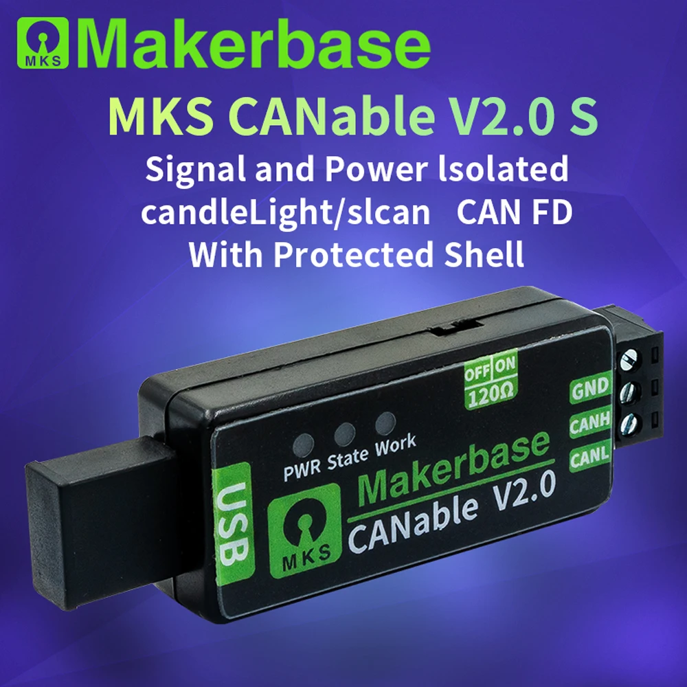 Анализатор адаптера Makerbase CANable 2.0 USB-CAN CANFD Slcan