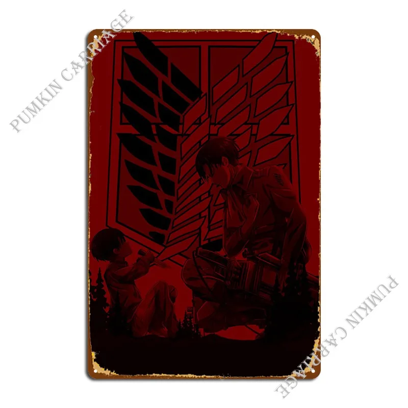 

Attack On Titan Metal Plaque Design Party Garage Club Tin Sign Poster