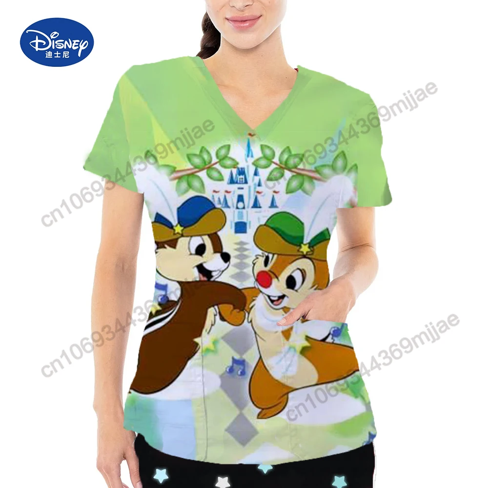 Женская одежда Disney униформа медсестры Traf 2023 Слитная футболка с карманом и