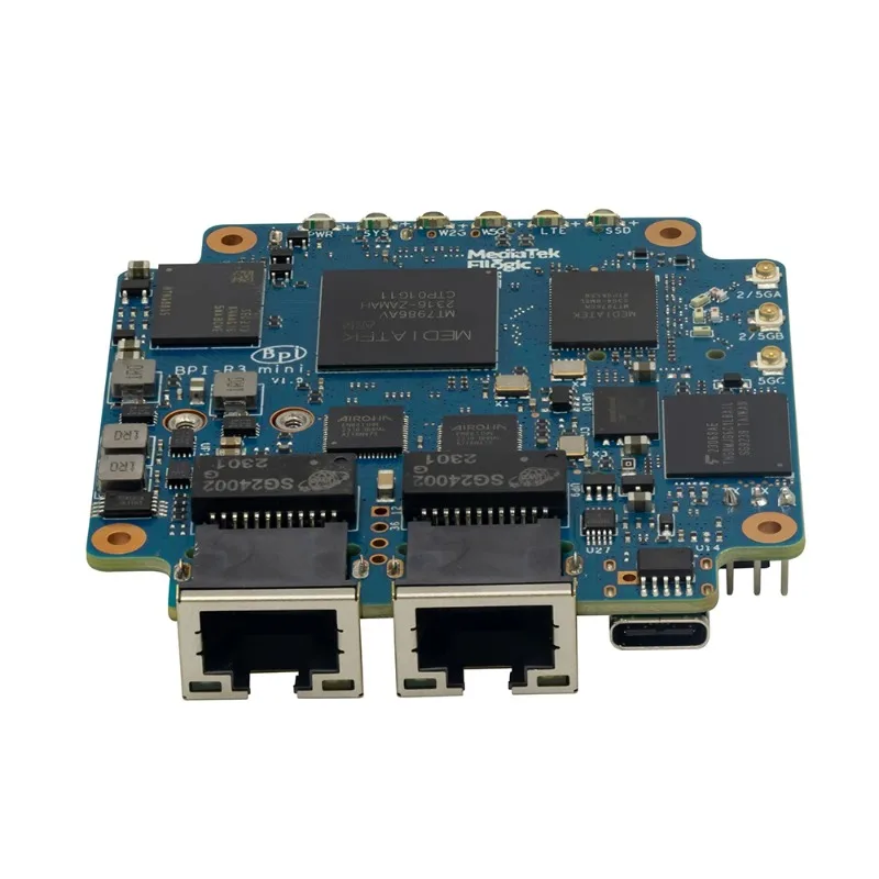 Фото Мини-роутер Banana Pi BPI-R3 Wi-Fi6 2.4G/5G MT7976C, 2 ГБ ОЗУ, 8 ГБ eMMC, 2 порта 2.5GbE Ethernet, беспроводной маршрутизатор MediaTek MT7986 №2