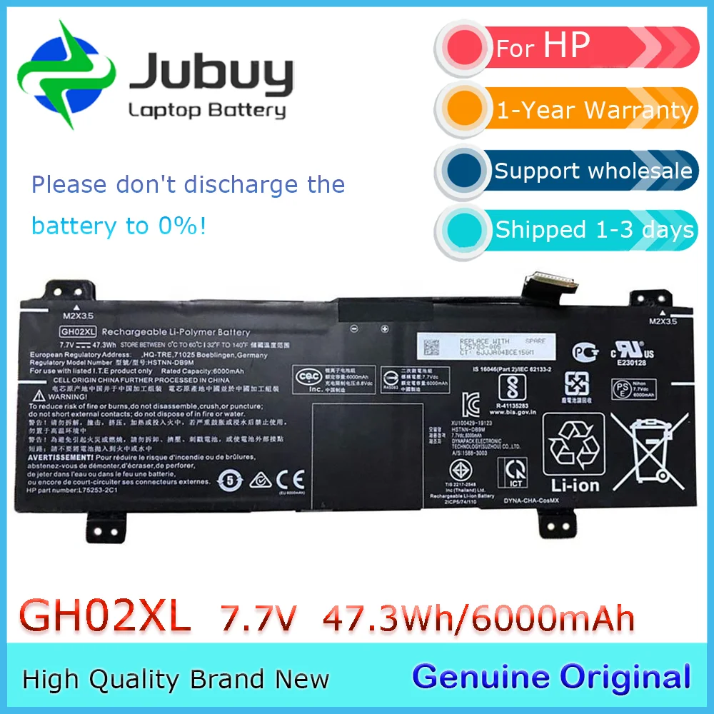 GH02XL Оригинальный аккумулятор для ноутбука 7 В 47 3 Втч HP Chromebook 14 G6 14A-NA 14A-CA 11 G8 EE HSTNN-OB1Y