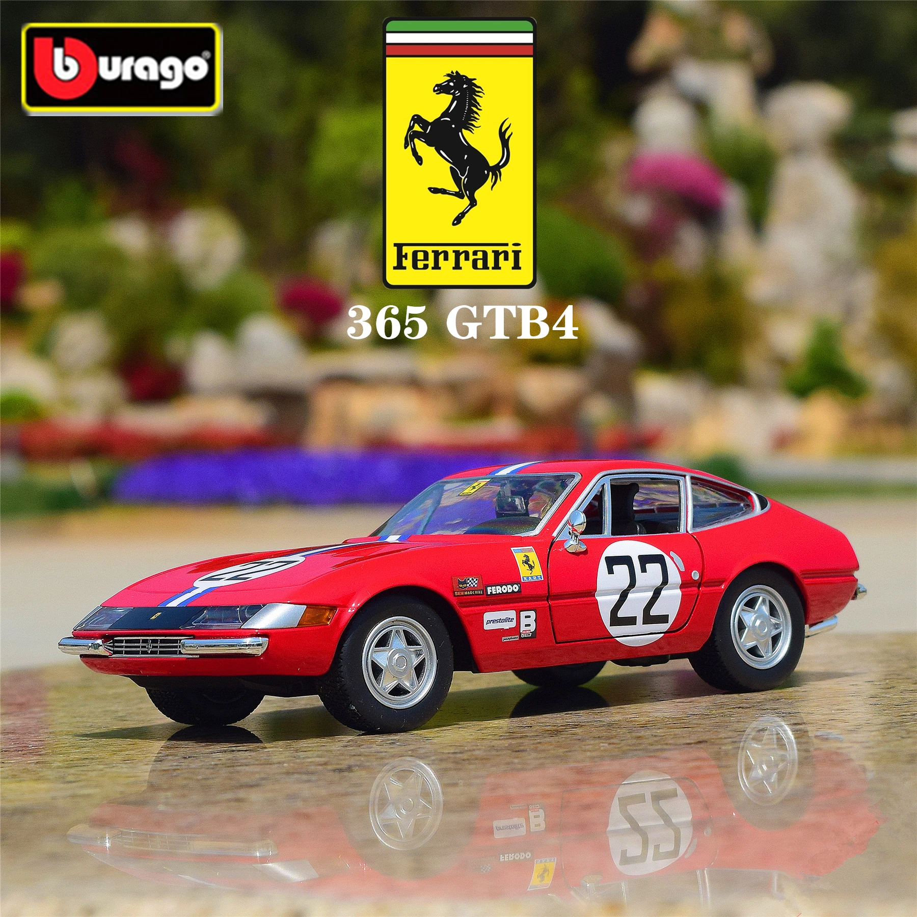 

Bburago 1:24 Ferrari 365 GTB4 Competizione 1a serie Alloy Sports Car Model Diecast Metal Toy Car Model Simulation Childrens Gift