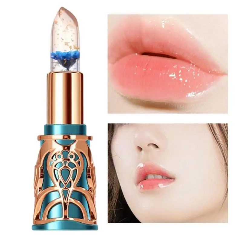 

Crystal Jelly Flower Lipstick Magic Temperature Change Lip Balm Refreshing And Non-Sticky Magic Lipstick For Weddings Bridal