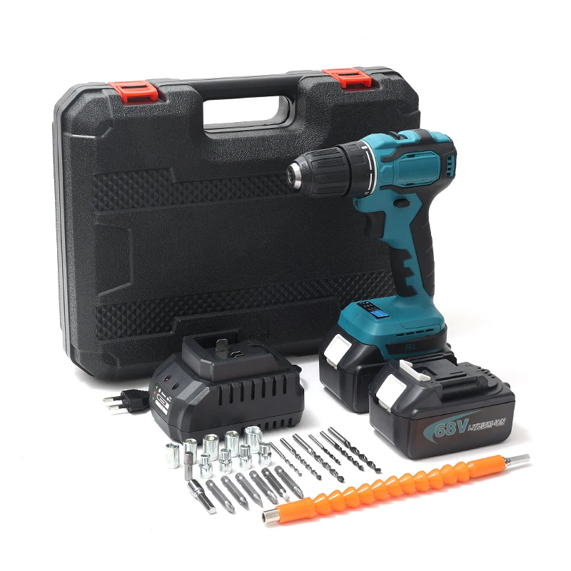 

Ударная Беспроводная бесщеточная электрическая отвертка, 1800 об/мин, дрель «сделай сам», электроинструмент, молоток, перезаряжаемый с батареей и аксессуарами