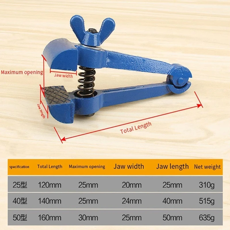 

Mini Hand Vise Blue Multi-purpose Small Pliers Type 25/40/50 Heavy Duty Jaw Vice Hardware Adjustable Tool Supplies