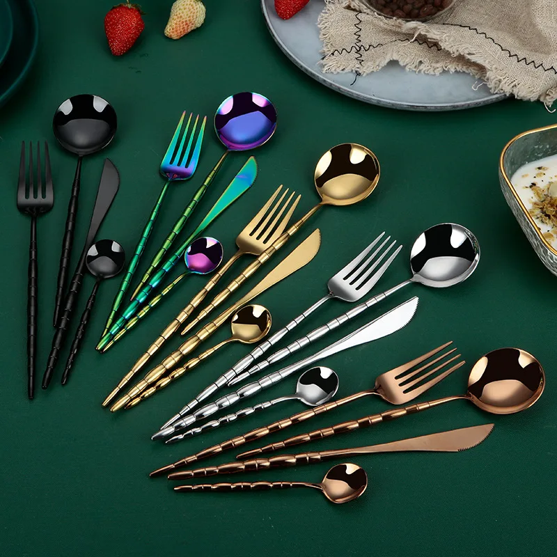 

silverware set tableware gold kitchen accessories gold spoon and fork set