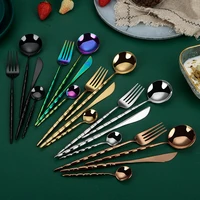 silverware set tableware gold kitchen accessories gold spoon and fork set