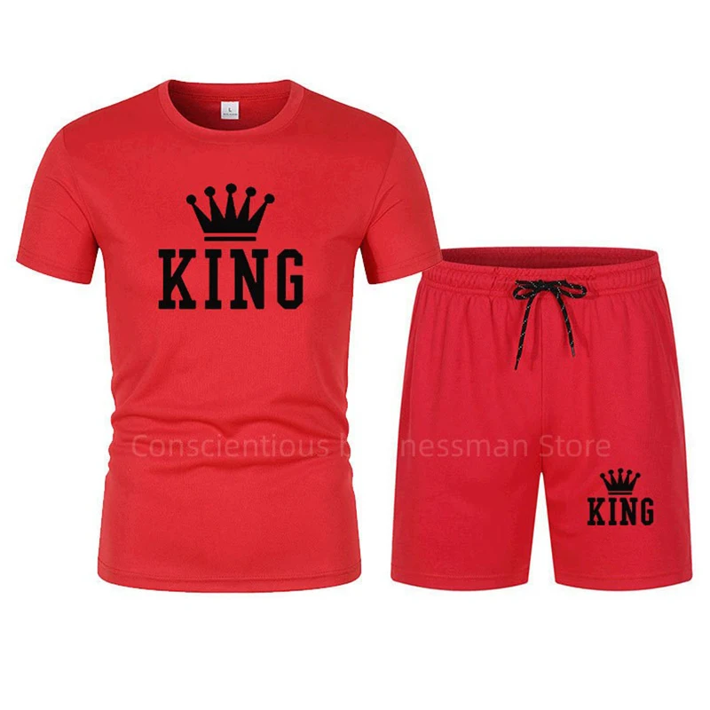 

Men's T-shirt Set 3D King Print Oversized T-shirt Shorts Set Men's Sportswear Men Sport Suit Summer Tracksuit Men's Clothing Set