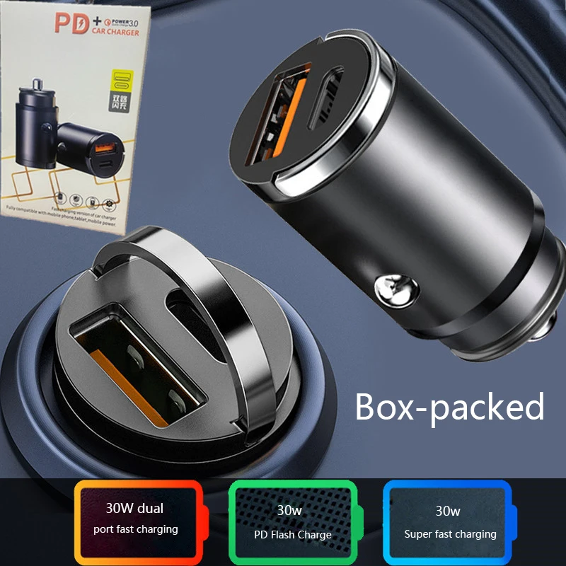 

Baseus 30W USB Car Charger Quick Charge 4.0 3.0 FCP SCP USB PD For Xiaomi iPhone 12 13 14 Pro Fast Charging Car Phone Charger