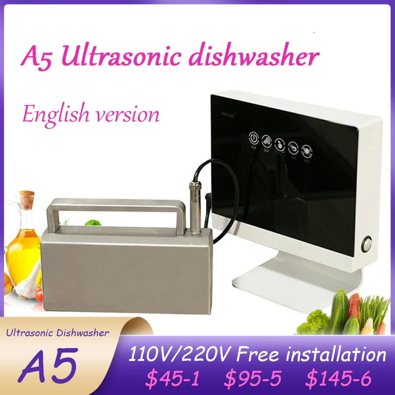 110V/220V Ultrasonic Dishwasher Portable Sink Dishwasher Fully Automatic Household Small Freestanding Free Installation