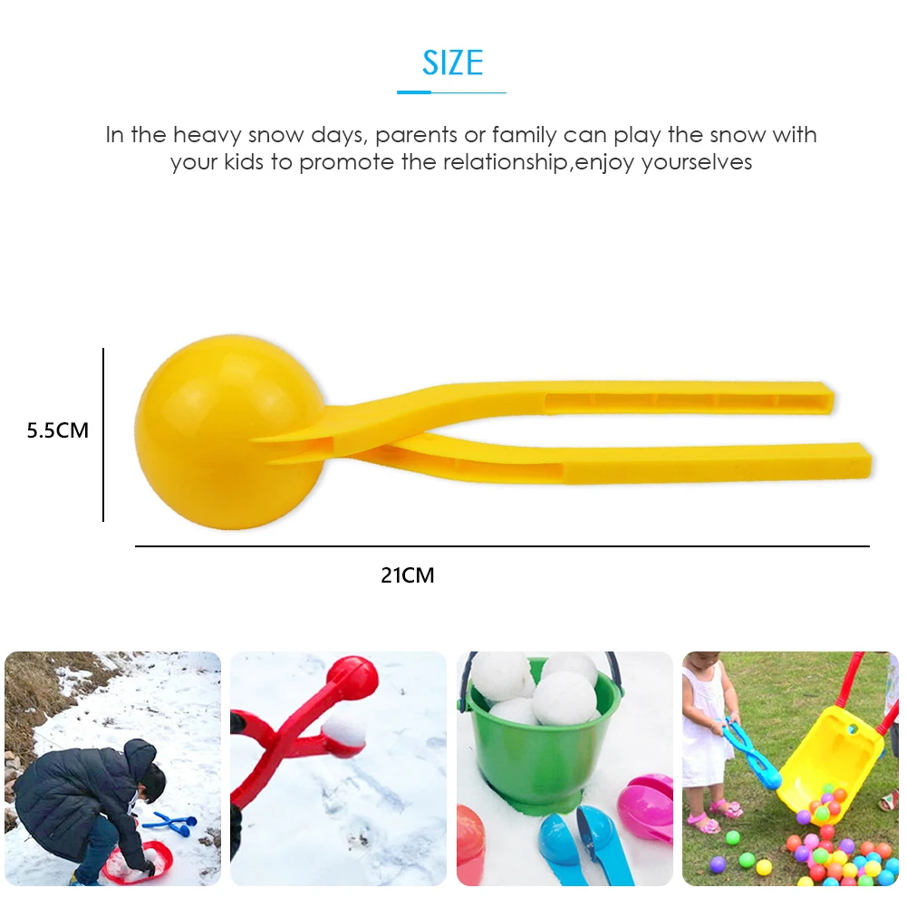 3D Small Round Shape Snowball Clip Maker Snow Sand Mold Tool Winter Kid Children Outdoors Plastic Interactive Toys images - 6