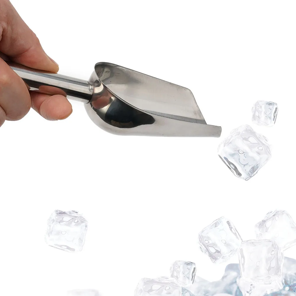 

Candy 8/9/10/11\" Ice Scoops Metal Tools Bin Stainless Steel Home Kitchen Sugar Shovel Flour Dry Goods Party Bar 1pcs