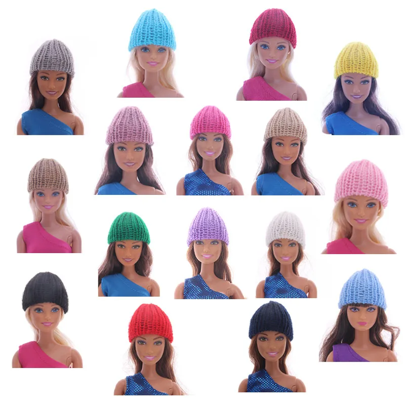

5pcs random Barbies Accessories Handmade Woolen Hat Knitted Autumn And Winter Warm Accessories for Protect Doll Hair Toy