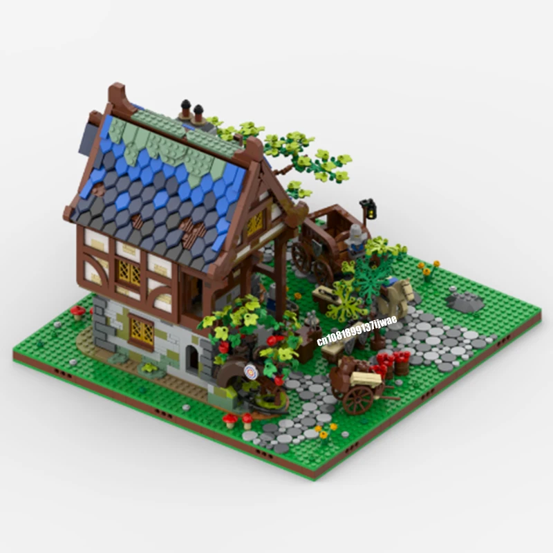 857 шт. Европейская средневековая улица вид черная модель дисплей DIY креативные