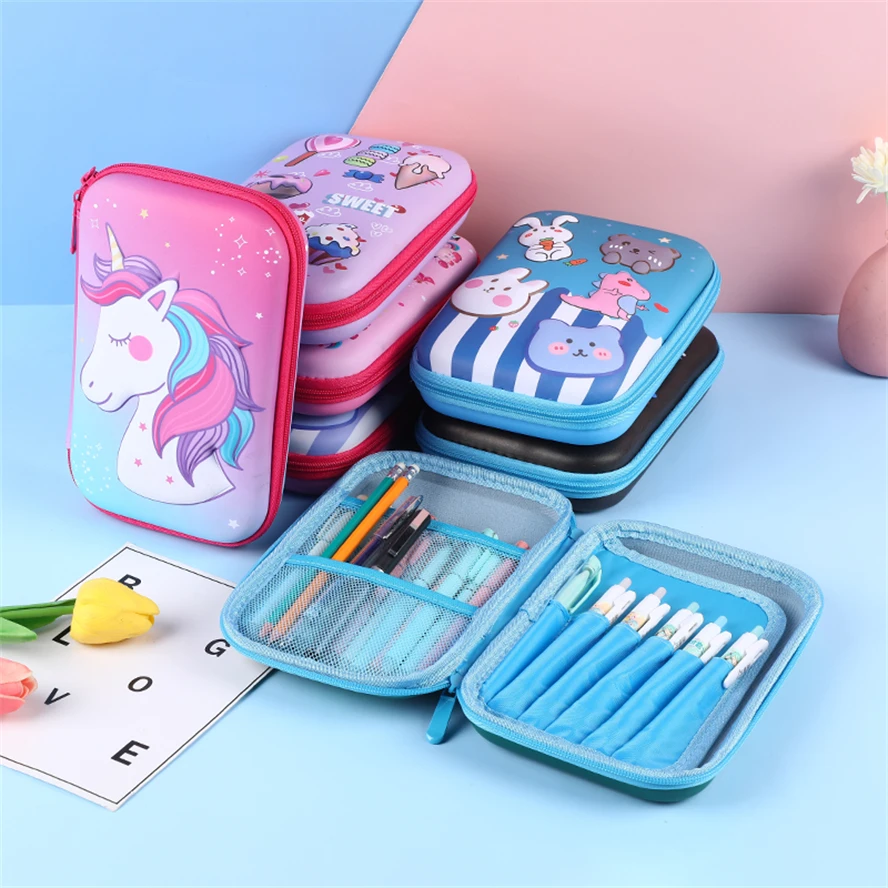 Pencil Case Box Estuche Kawaii Trousse Pencilcases Unicorn Cute School Accessories Supplies Stationary Fundas Cartuchera Kanken