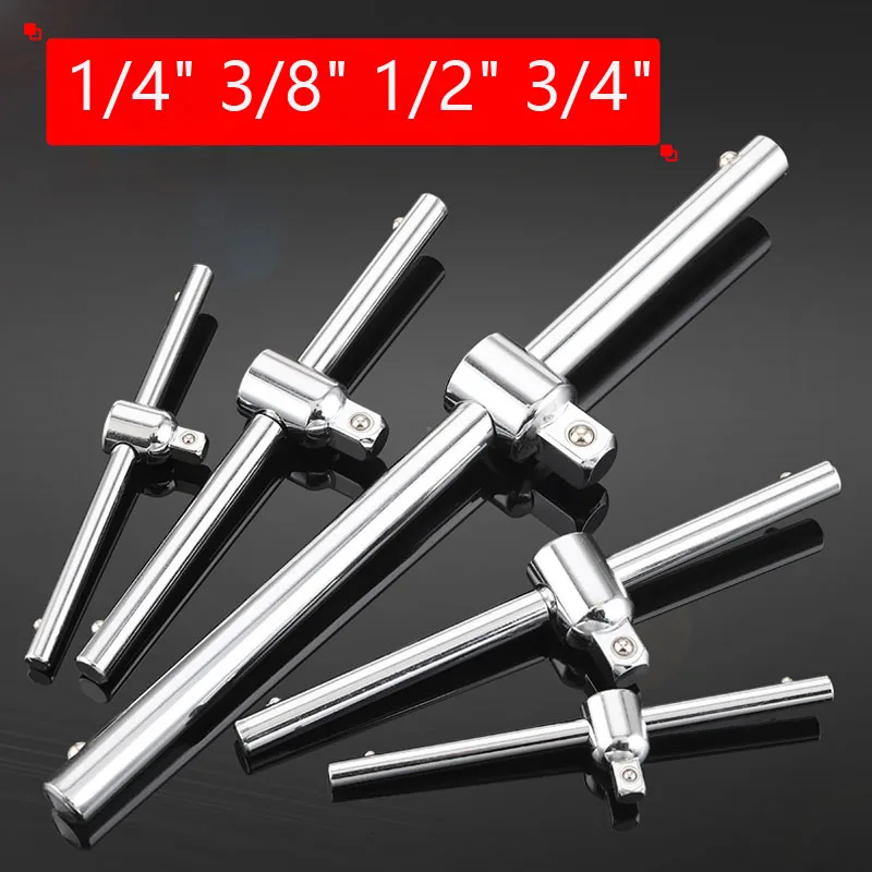 

Socket Wrench Extension Sliding T Bar Cr-v Material1/4" 3/8" 1/2" 3/4" Drive Sliding Bar T Handle Socket Wrench Kit Hand Tools