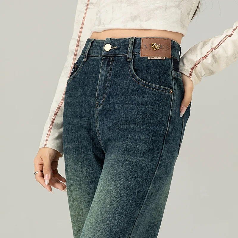 Женские брюки джинсы с широкими штанинами женские прямые штаны в американском
