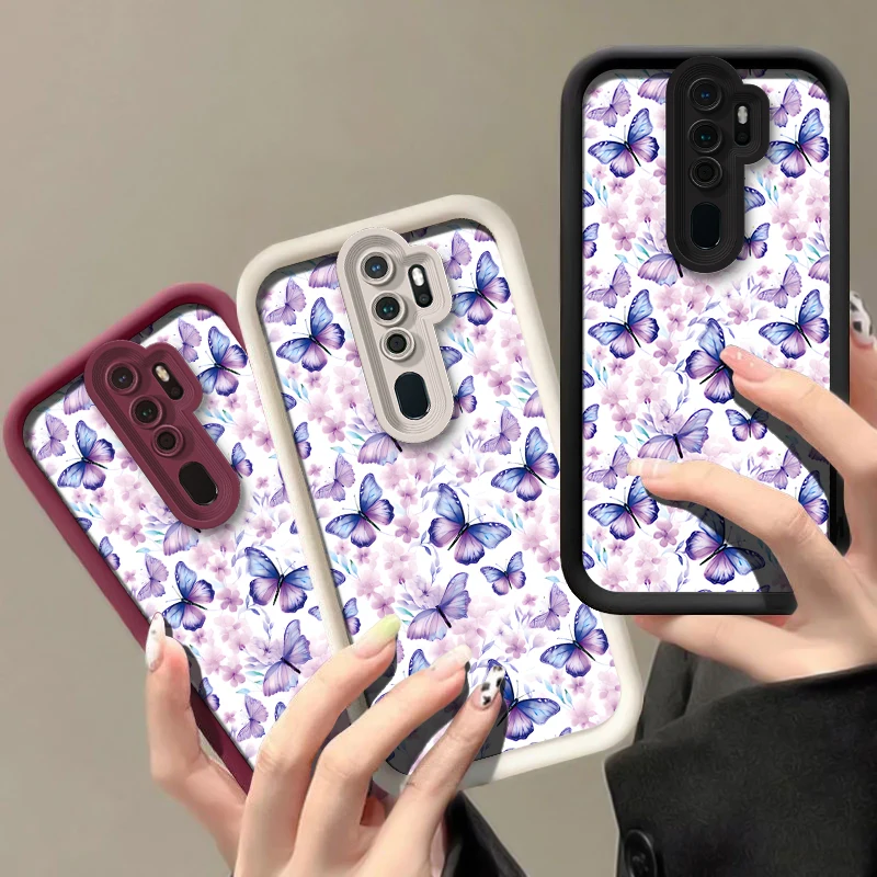 Flowers Butterfly Phone Case For OPPO A32 A31 A17 A16E A16K A16 A15 A11S A9X A7X A9 A5 A3 A3X A1 Shockproof Silicone Soft Cover